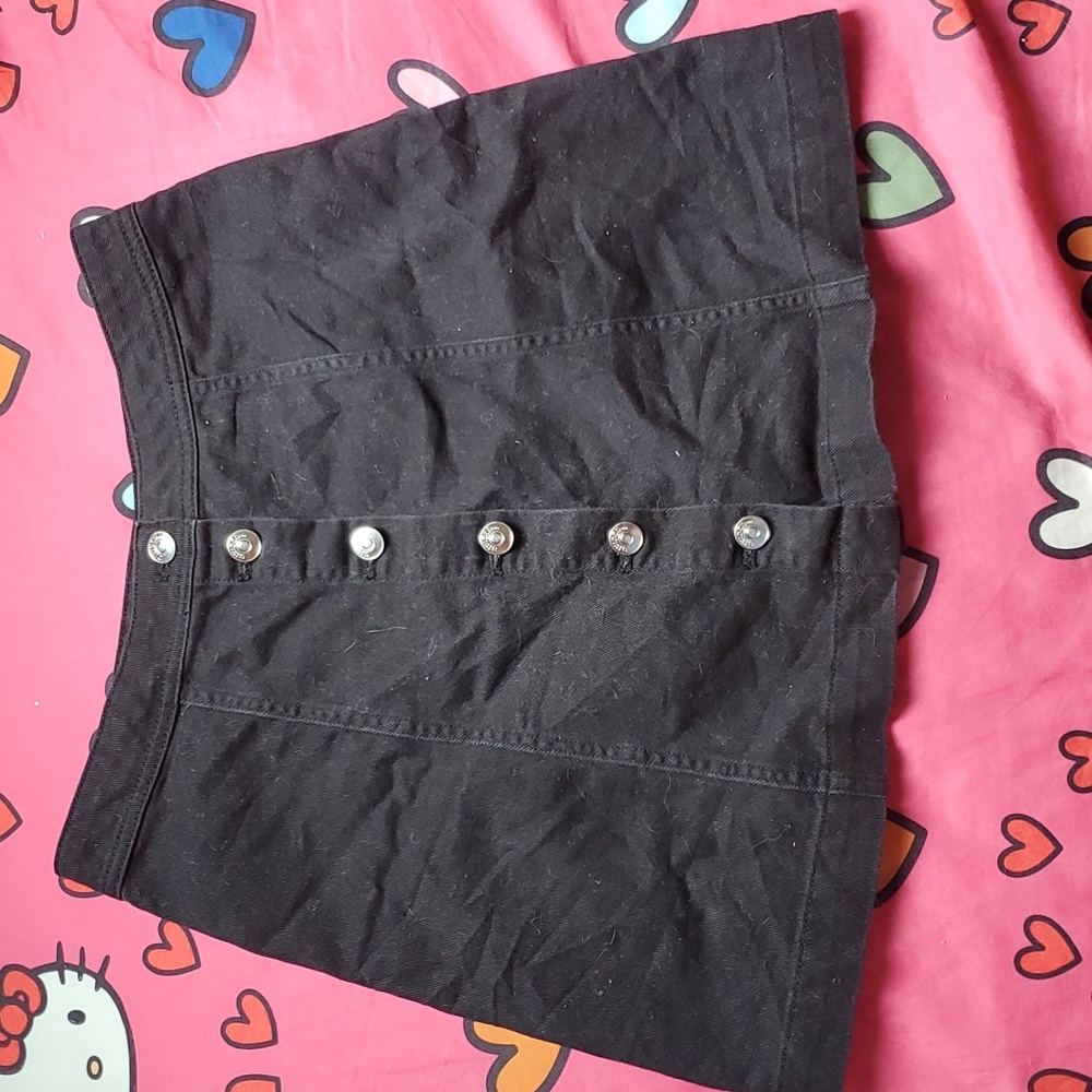 Divided H&M black pleated denim skirt